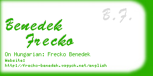 benedek frecko business card